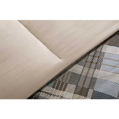 Woolrich geruite dekbedset, kaki bruin, microvezel 2