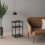 Side table, small side table, high bedside table, suitable for living room, bedroom, black 3