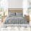 Set copripiumino matrimoniale grigio chiaro 3 pezzi stile boho plissettato 2