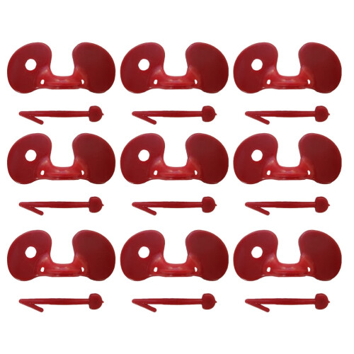 100 œillets rouges sans épingle pour poules en ABS 2
