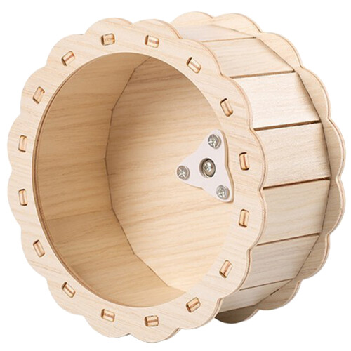 5Pièces Roue De Course En Bois Kaki Pour Hamster Écureuil 1