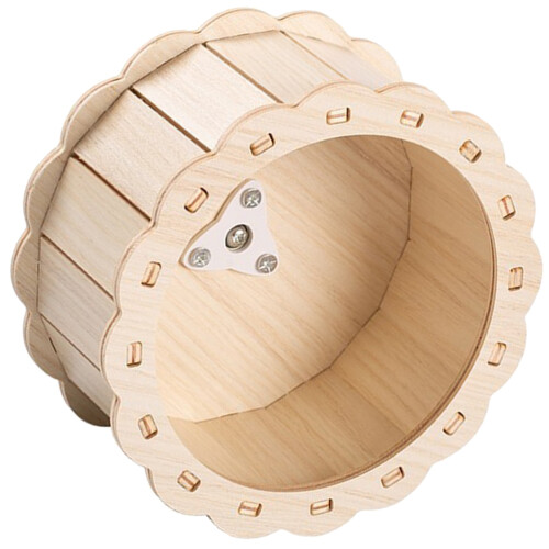 5Pièces Roue De Course En Bois Kaki Pour Hamster Écureuil 2