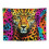 Tapeçaria de parede com estampa de leopardo em arco-íris neon – 101,6 x 76,2 cm (40 x 30 polegadas) com efeito de pelo para meninas e mulheres, 5