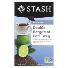 Stash Tea, Musta Tee, Double Bergamot Earl Grey, 18 Tee Pussia, 1.1 oz (33 g)