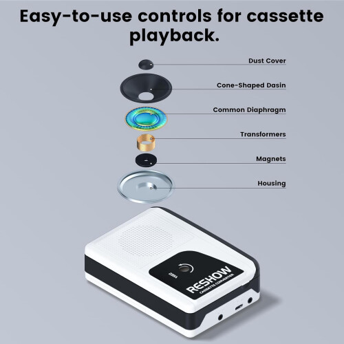 Lettore e registratore di cassette portatile con USB-C 2