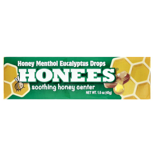 Honing Menthol Eucalyptus Druppels, 1.6 oz (45 g)