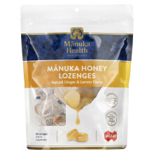 Manuka Health, Manuka Mielihillokset, Luonnollinen Inkivääri & Sitruuna, MGO 400+, 58 Lozenges