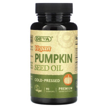 Deva, Óleo de Semente de Abóbora Vegetal, 90 Comprimidos Vegetarianos