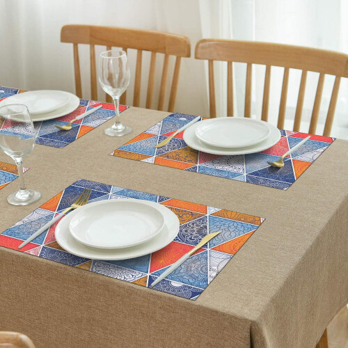 Σουπλά Boho Tribal Linen Blend Σετ 4 τεμαχίων, 12x18 ίντσες 2