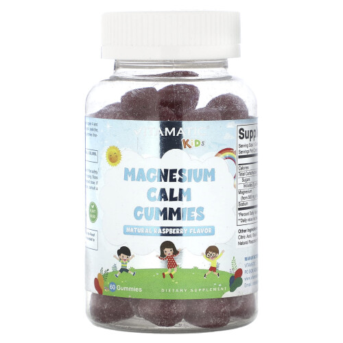 Vitamatic, Παιδιά, Γλουτένη Καλμ Gummies, Φυσική Ραβασέλλα, 60 Γούβλες