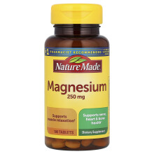 Nature Made, Magnesium, 250 mg, 100 Tabletter