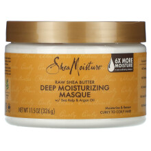 SheaMoisture, Smântână de shea crudă, Masca de hidratare adâncă cu alge de mare și ulei de argan, 11.5 oz (326 g)