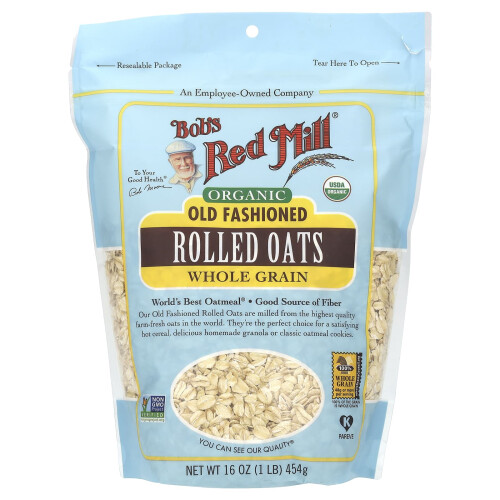 Bob's Red Mill, Οργανικά Παλιά Στυλ Ρόλινγκ Οάτς, Πλήρες Γρασίδι, 16 oz (454 g)