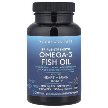 Viva Naturals, Omega-3 Visolie, Triple-Sterkte, 30 Zachte Capsules (1,250 mg per Capsule)