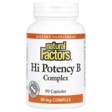 Natural Factors, B Kompleks Wysokiej Potencji, 90 Kapsułek