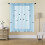 Cenefa transparente con estampado de mariposas, azul, 100x130cm 5