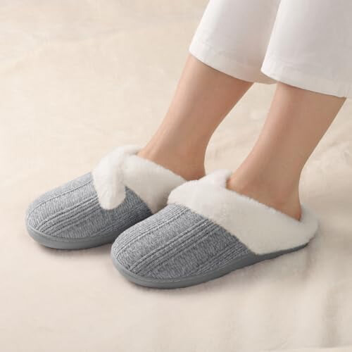 Γυναικείες παντόφλες Fuzzy – Memory Foam, με επένδυση fleece, αντιολισθητική σόλα από 1