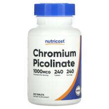 Nutricost, Chromium Picolnat, 1.000 mcg, 240 Tabletter
