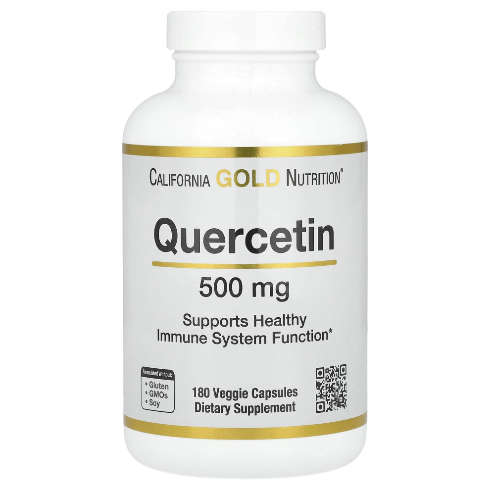 California Gold Nutrition Gold California Nutrition, Quercetin, 500 Mg, 180 Veggie Capsules