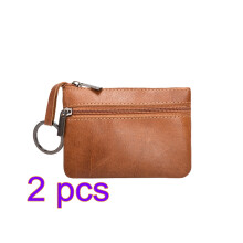 2Stk Braune Leder Clutch Mit Schlüsselring Münzfach Für Damen