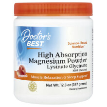 Doctor's Best, Magas felszívódású magnézium por, Édes barack, 12,3 oz (347 g)