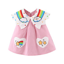 Baby Dress Girls Summer Dress Rainbow Print Doll Neck Sleeveless Dress Toddler Girls Dress Summer Sale