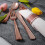 Ensemble de couverts jetables or rose avec serviettes (100 pièces) 4