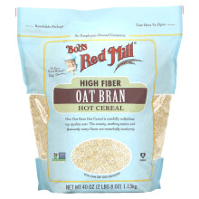 Bob's Red Mill, Vysoký Obsah Vlákniny Oat Bran Horké Ovesné Krupice, 40 oz (1.13 kg)