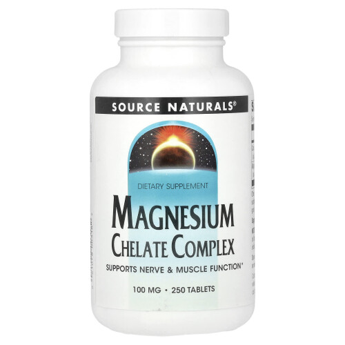 Source Naturals, Magnesium Chelate komplex, 100 mg, 250 tablet