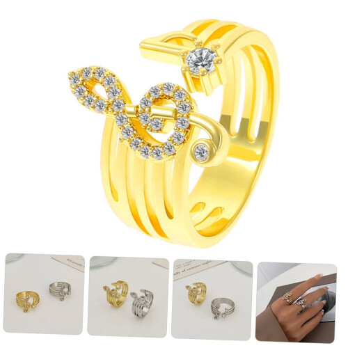 Damen-Goldring, verstellbar, schlichtes Design, 1 Stück 2