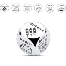 Food Decision Dice,Stainless Steel Fast Food Decision Dice,Funny Anniversary Date Night-Dice Valentines Day Gift for Husband Wife Gifts