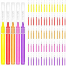 Braces Brush for Cleaner Interdental Brush, Dental Flosser Tool (5 Colors, 75pcs)