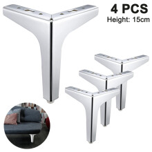 Height Triangle Furniture Legs, Modern Triangle Furniture Sofa Feet, Triangle Metal Furniture Feet for Cabinet Table Cupboard Sofa Chair, Silver
