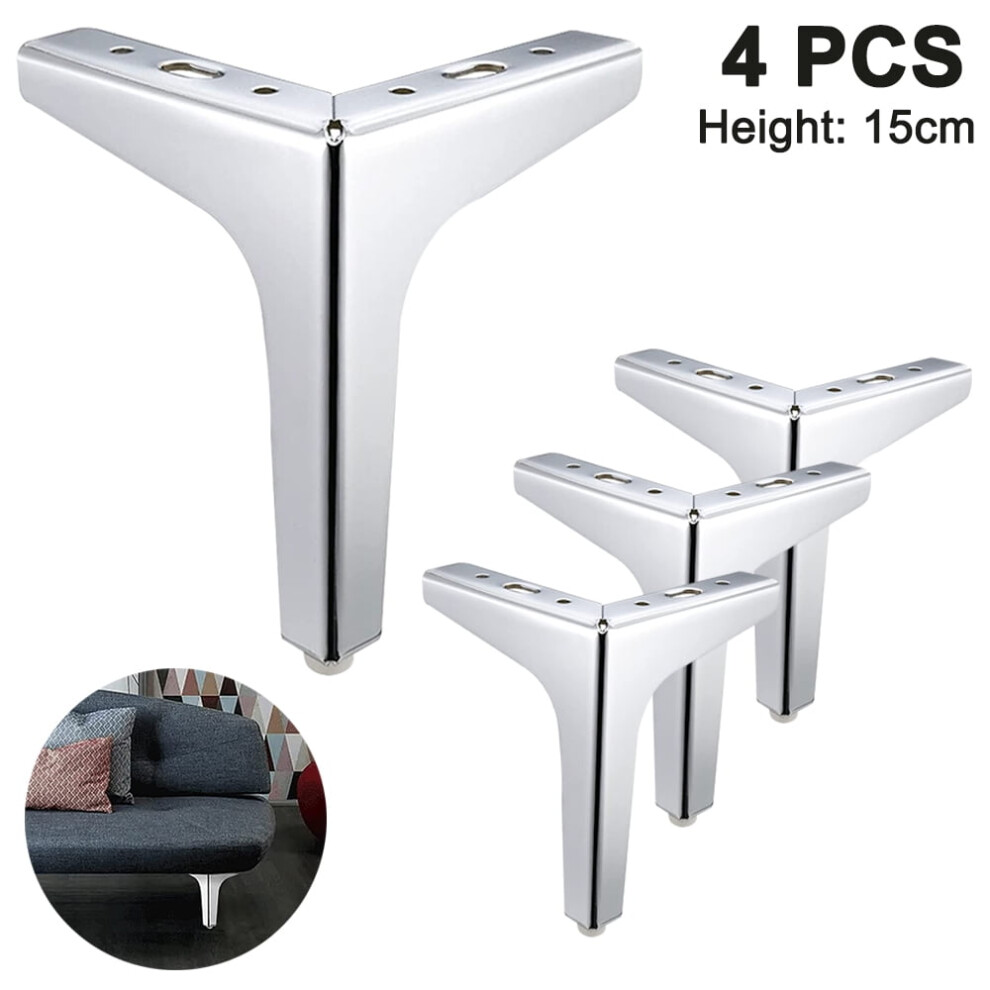 Height Triangle Furniture Legs, Modern Triangle Furniture Sofa Feet, Triangle Metal Furniture Feet For Cabinet Table Cupboard Sofa Chair, Silver 9165521591640