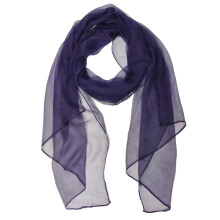 Ensfarget 100 % silkeskjerf, indigo