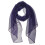 Ensfarget 100 % silkeskjerf, indigo 1