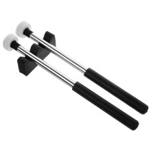 OUNONA Tongue Drum Mallets with Bracket, 2 Pairs Handheld Felt Mallets for Percussion Instruments, Singing Bowl, Meditation, Yoga - Black