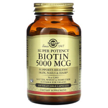 Solgar, Biotina, 5.000 mcg, 100 Capsule Vegetali