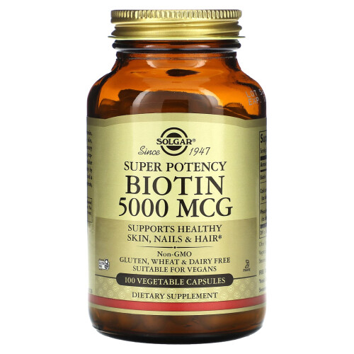 Solgar Solgar, Biotina, 5.000 mcg, 100 Capsule Vegetali