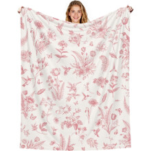 Giwawa Pink Floral Blanket – 50x60” Gift for Her, Compatible with Home, Bed, Sofa, Chair Decor