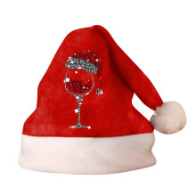 Chapeaux de Noël à paillettes pour adultes et enfants, avec pompon duveteux, parfaits pour les fêtes de fin d'année et les décorations de Noël.