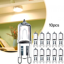HIBIBUD10PCS Ampoule halogène G9 25W120V à intensité variable, longue durée de vie, culot G9T4, blanc chaud 2800K, ampoules halogènes G9 à 2