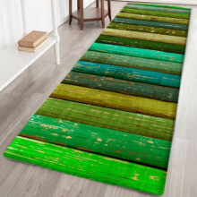 Tapete de flanela antiderrapante com estampa 3D para cabeceira, sala de estar, banheiro e cozinha – Absorvente, com efeito de madeira rústica.
