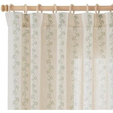 Perdele florale din in, 213 cm lungime x 127 cm lățime, set de 2 piese verde salvie – Decor de primăvară rustic, compatibil cu ferestrele