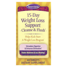 Nature's Secret, 15-Tages-Abnehm-Unterstützung, Cleanse & Flush, 60 Tabletten