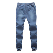 Jeans for Men Casual Waist Elastic Drawstring Denim Pants Draw String Lace Up Work Trousers Loose Jeans Pants