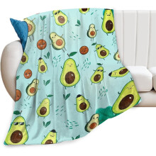 Cute Avocado Throw Blanket – Super Soft Plush Fleece, 60"x80", Funny Green Decor for Kids, Women & Baby – Winter Couch Bedding