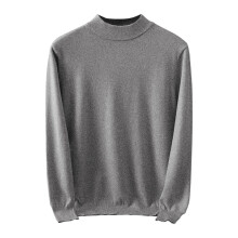 Men's Fashion High Neck Sweater Fall Winter Casual Solid Color Thermal Warm Knitted Pullover Top Men's Sweaters(Dark Gray#1,M)
