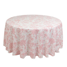 Vintage Floral Toile Polyester Round Tablecloth 120 in