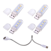 ks LED nočné svetlo USB klávesnica lampa na notebook čítanie osvetlenie prenosná mini stolová lampa (2 ks 3 LED s bielym svetlom a 2 ks 3